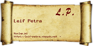 Leif Petra névjegykártya